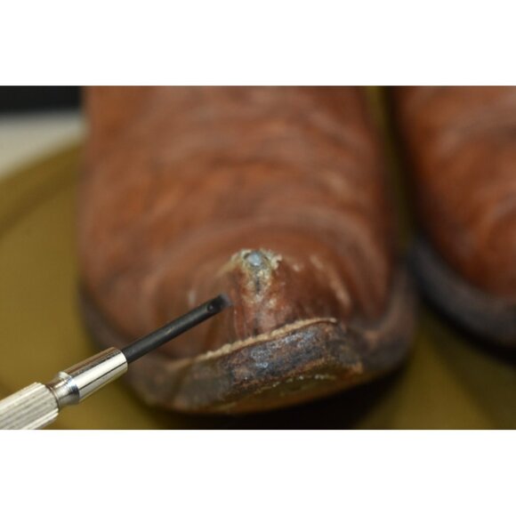 El Besserro Men's Cowboy Boots Size US 8 Mex 27 Brown Pointed Toe -Flaws- - Picture 5 of 15